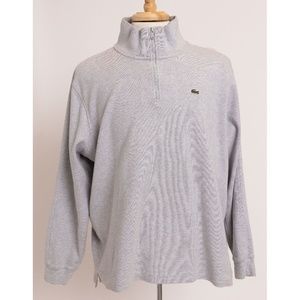 Vintage Lacoste Grey 1/4 Zip Jumper 100% Cotton Euro Size 9 | US Men's XL